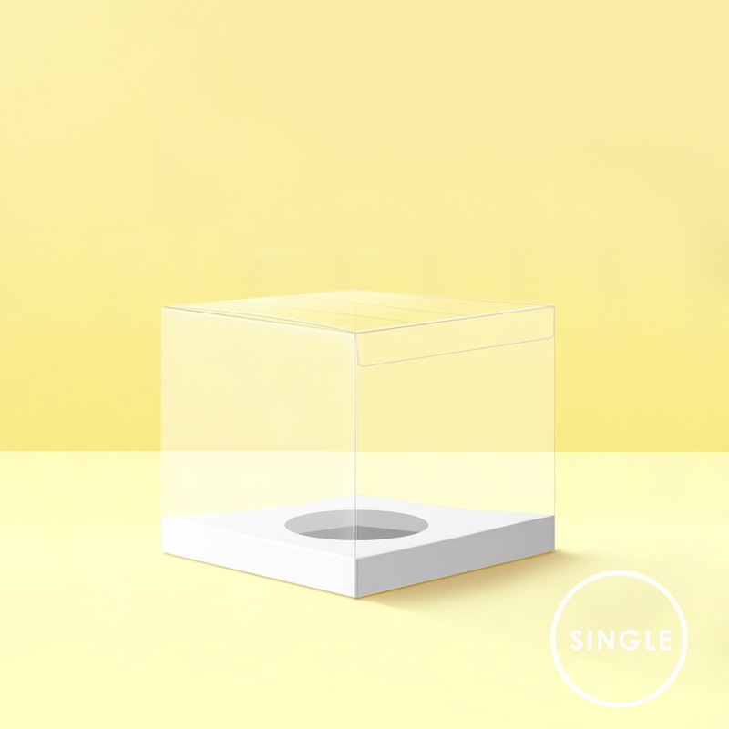 PVC Cupcake Box with White Insert (Single cupcake)
