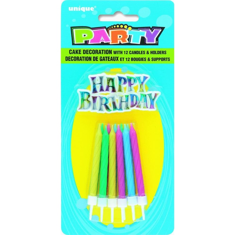 Birthday Cake Candles w/Holders