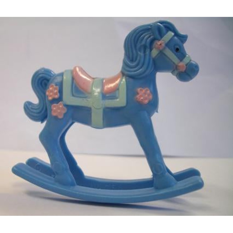 Cake Topper Baby Rocking Horse Blue