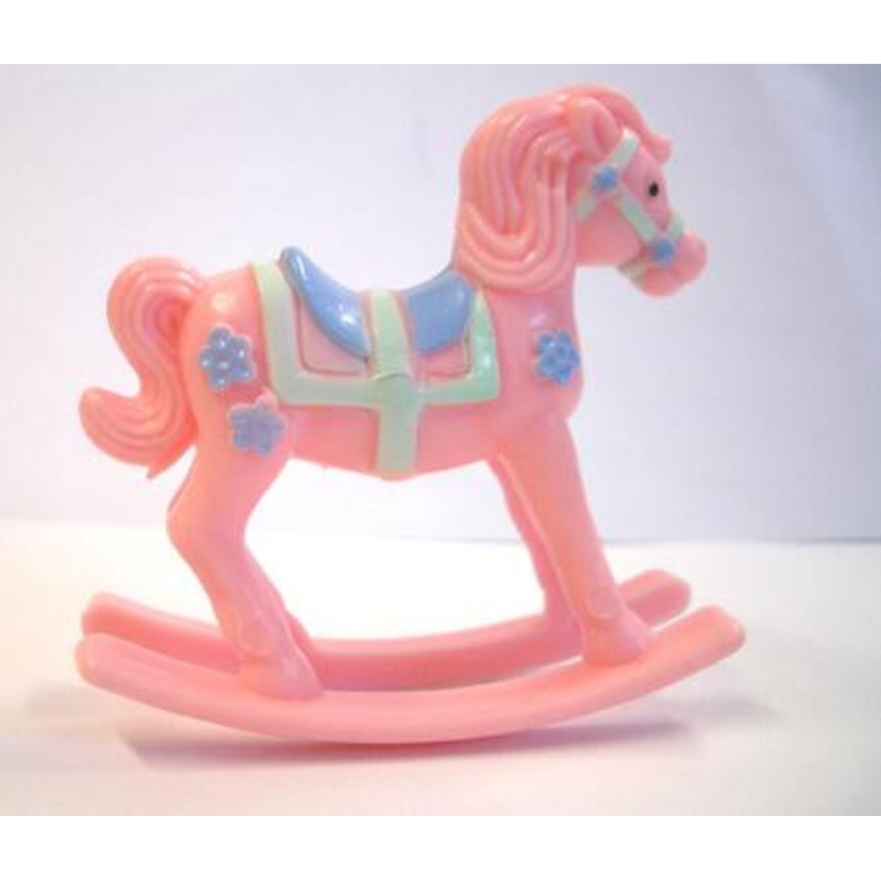 Cake Topper Baby Rocking Horse Pink