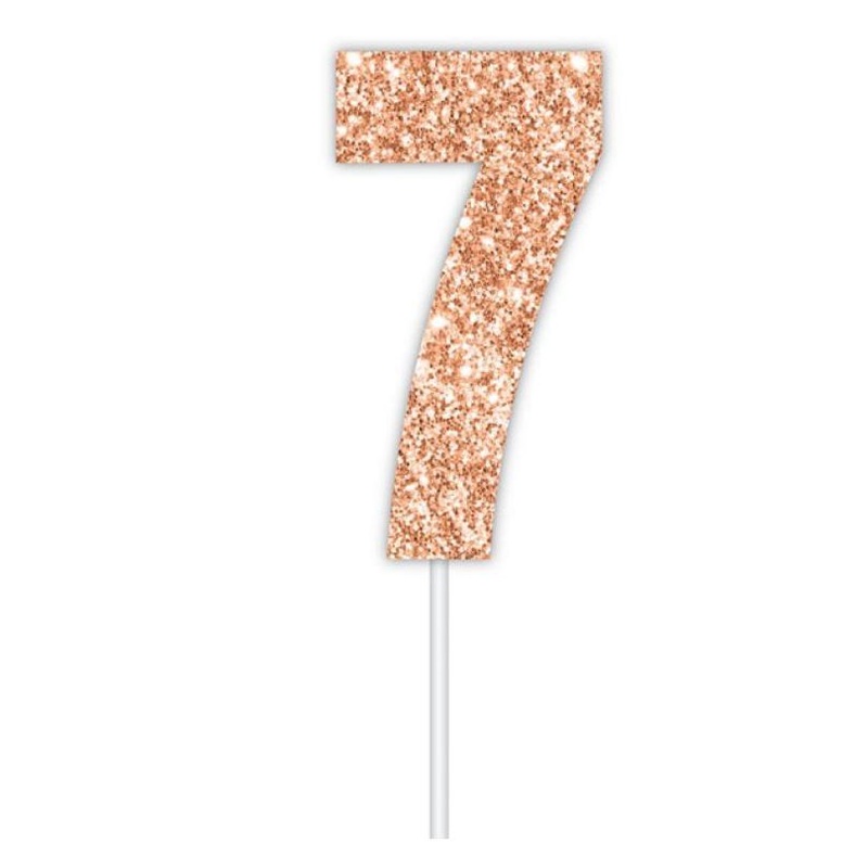 Cake Topper Budget Number 7 Rose Gold
