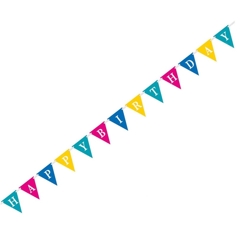Confetti Cake 9ft Happy Birthday Pennant Flag Banner