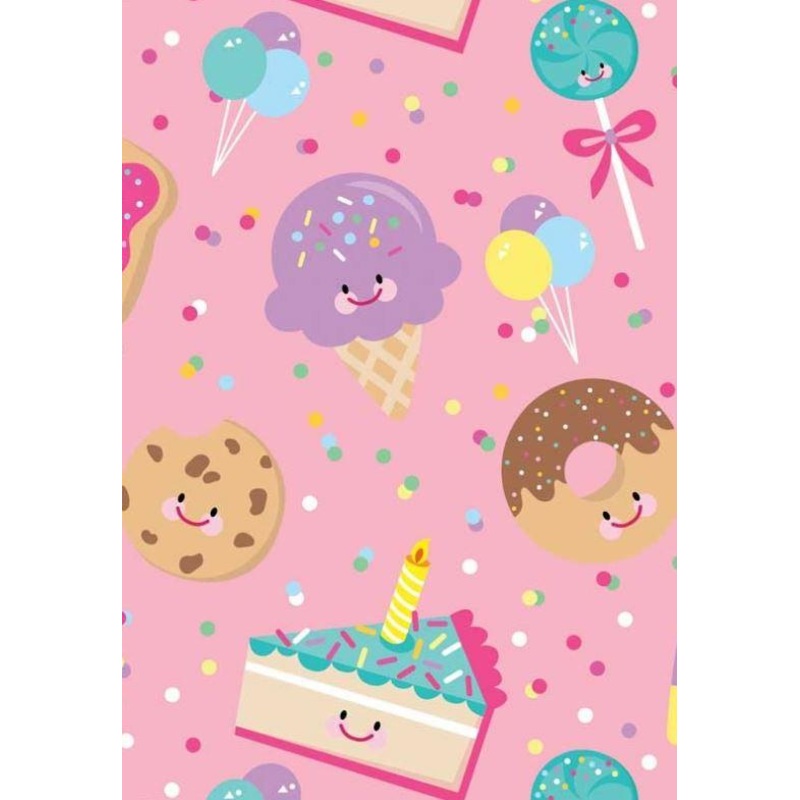 Gift Wrapping Paper Party Food Cake Ice Cream & Lollies