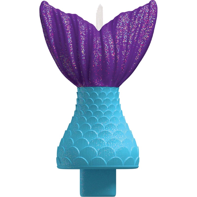 Mermaid Wishes Tail Cake Candle with Glitter