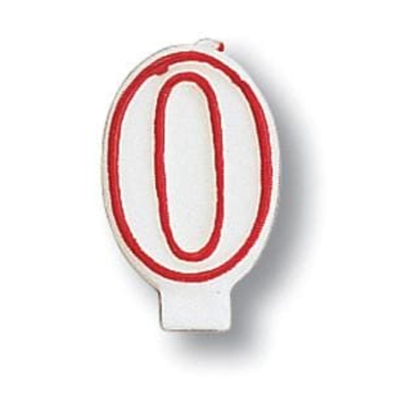 Number 0 Birthday Cake Candle
