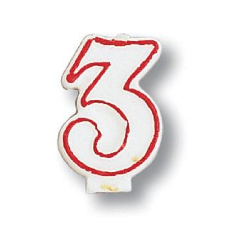 Number 3 Birthday Cake Candle