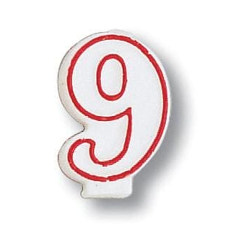 Number 9 Birthday Cake Candle