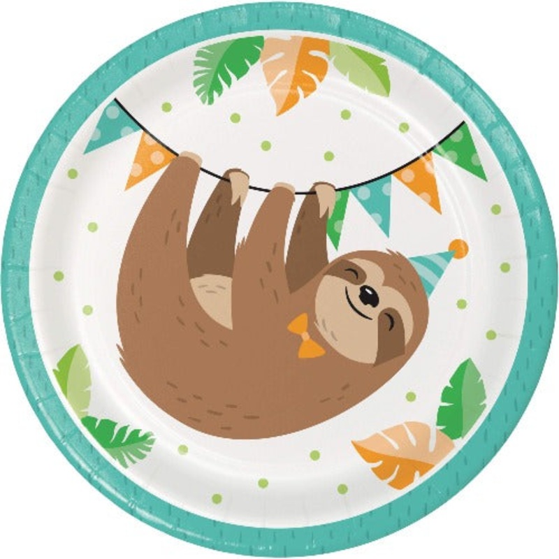 Sloth Party Cake Dessert Plates