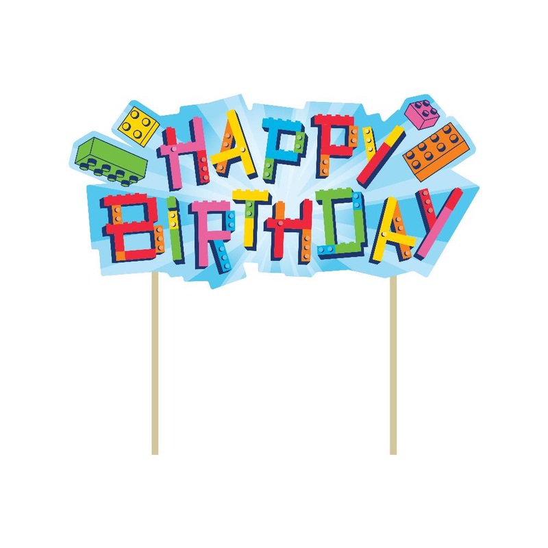 12 pc Bulk Block Bash Toy Blocks Cake Topper