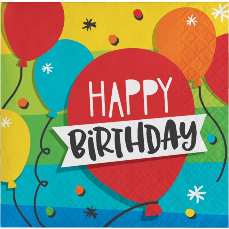 192 pc Bulk Rainbow Cake Beverage Napkins