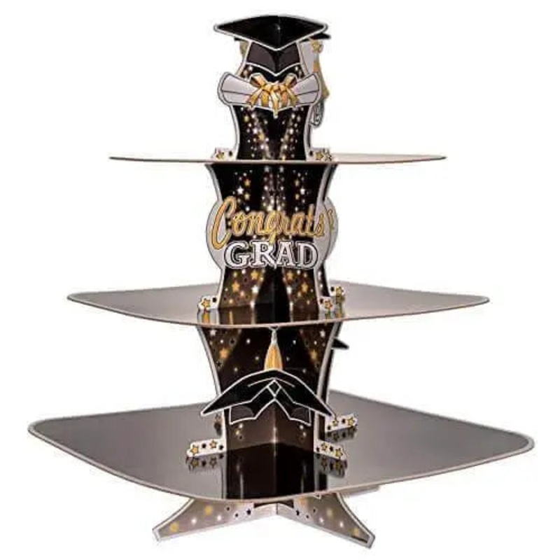 3-Tier Congrats Grad Cupcake Stand Dessert Holder