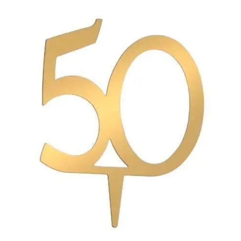 50th Anniversary Gold Cake Topper