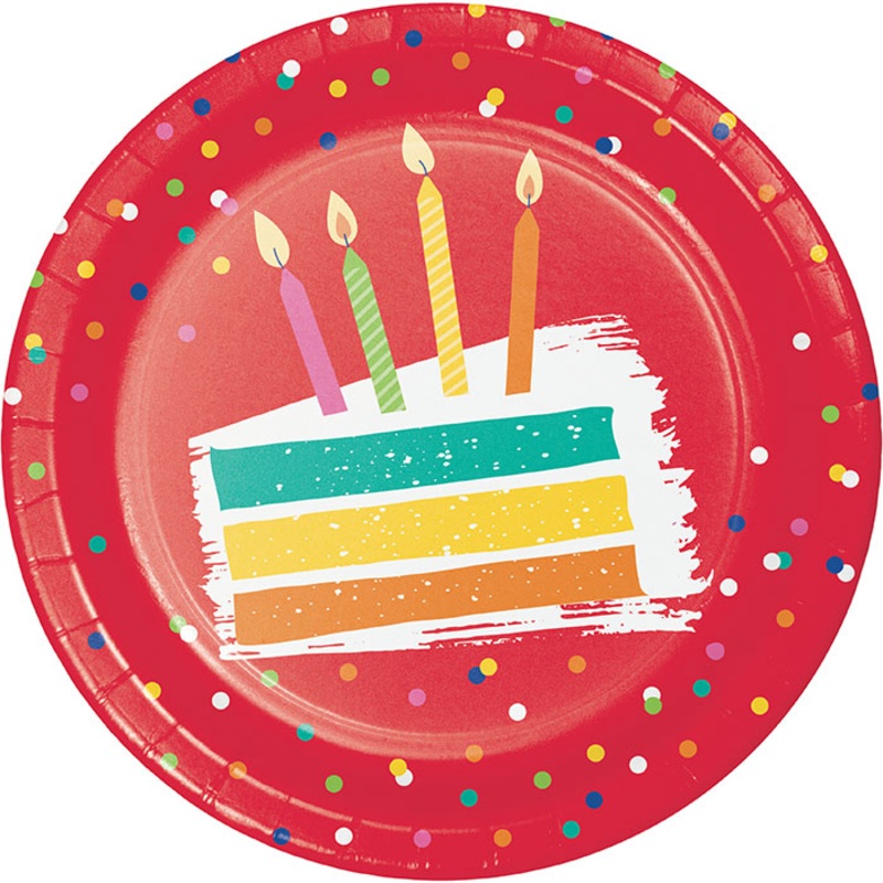 96 pc Bulk Festive Cake Dessert Plates
