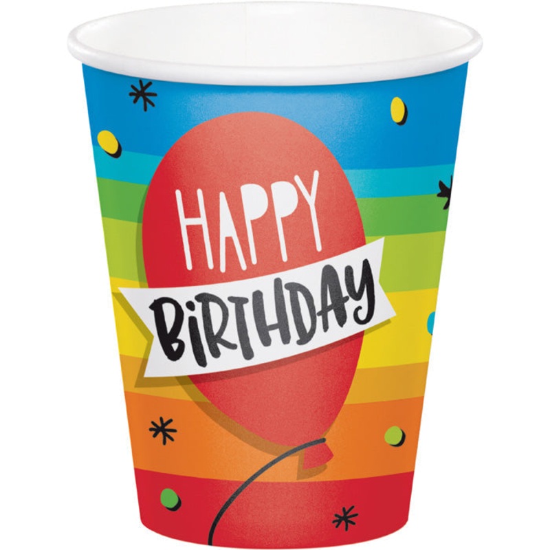 96 pc Bulk Rainbow Cake 9 oz Cups