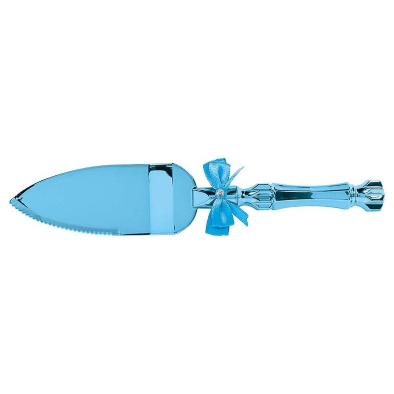 Blue cake server, 10 inches