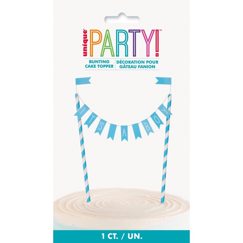 Blue Heart Baby Shower Cake Topper, 1 Count