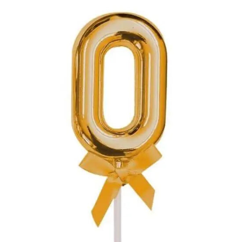 Cake Topper Number '0' - Gold