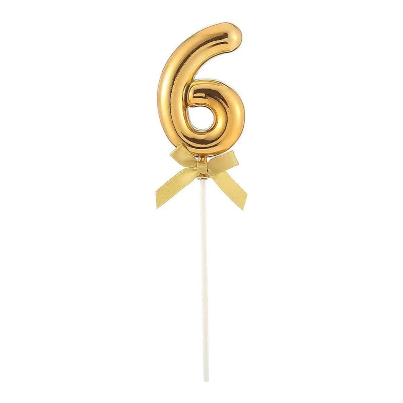 Cake Topper Number '6' - Gold