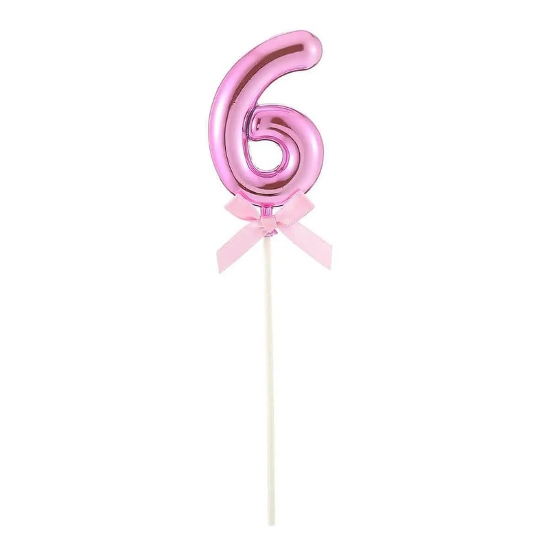 Cake Topper Number '6' - Pink