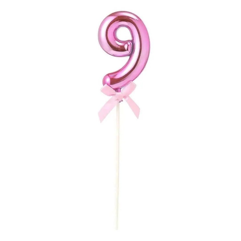 Cake Topper Number '9' - Pink