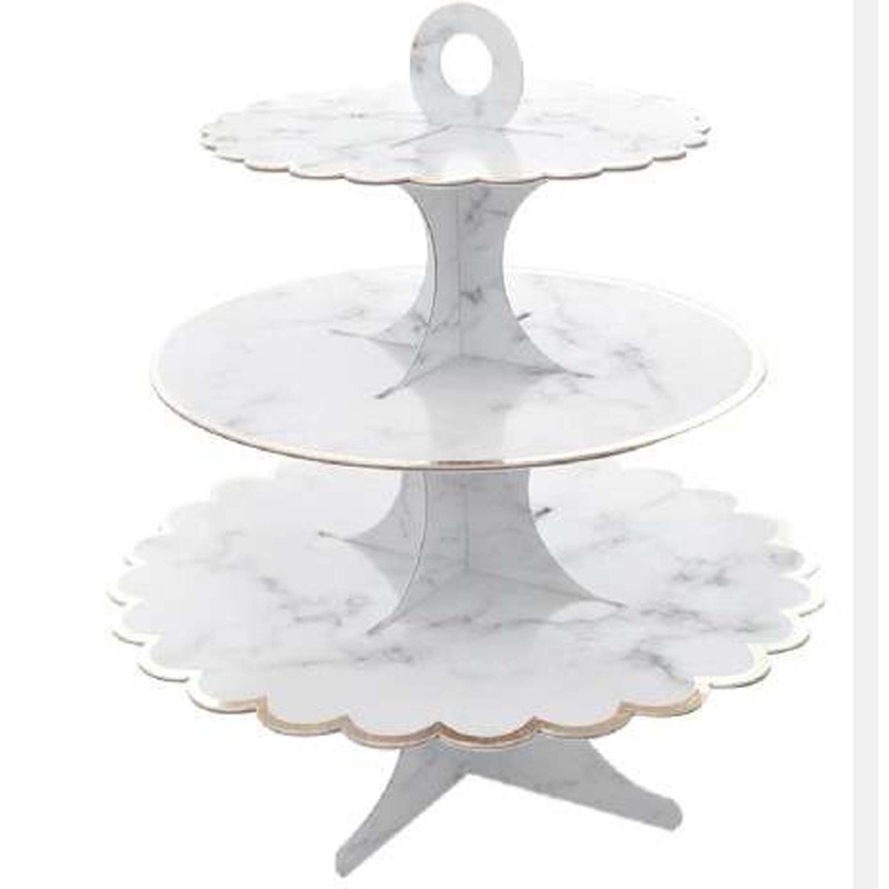 Cupcake Stand 3 Tiers, White Marble