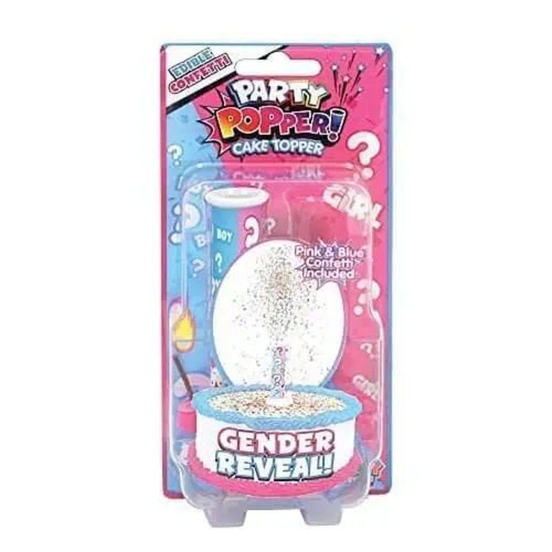 Gender Reveal - Party Popper Cake Topper (1ct)