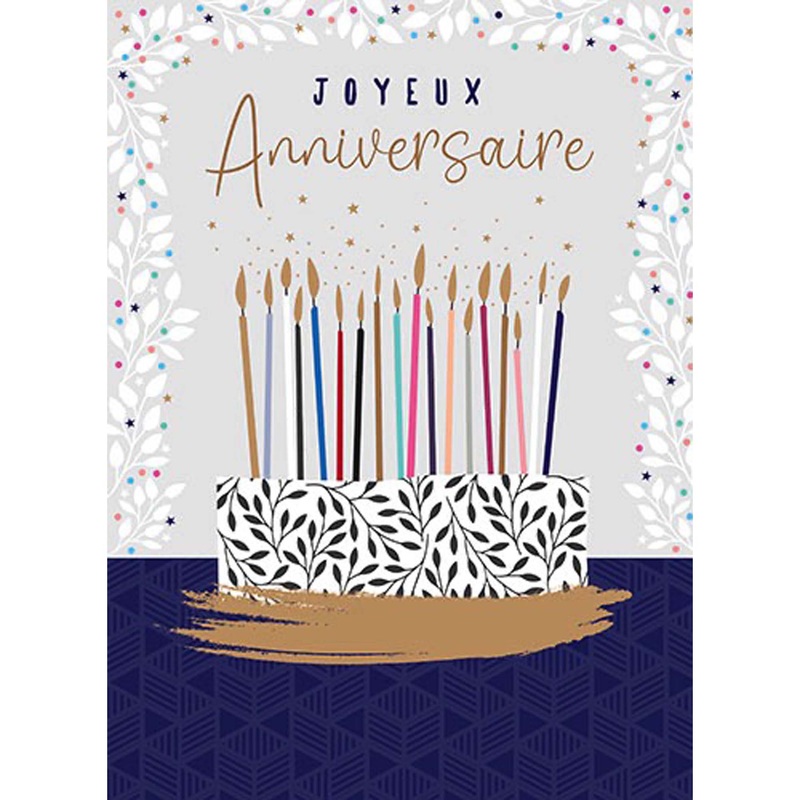 Giant Birthday Card, "Joyeux Anniversaire" Cake, 1 Count