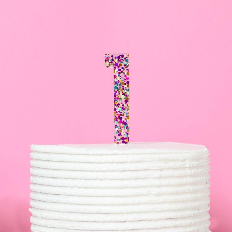 Glitter Acrylic Number 1 Cake Topper