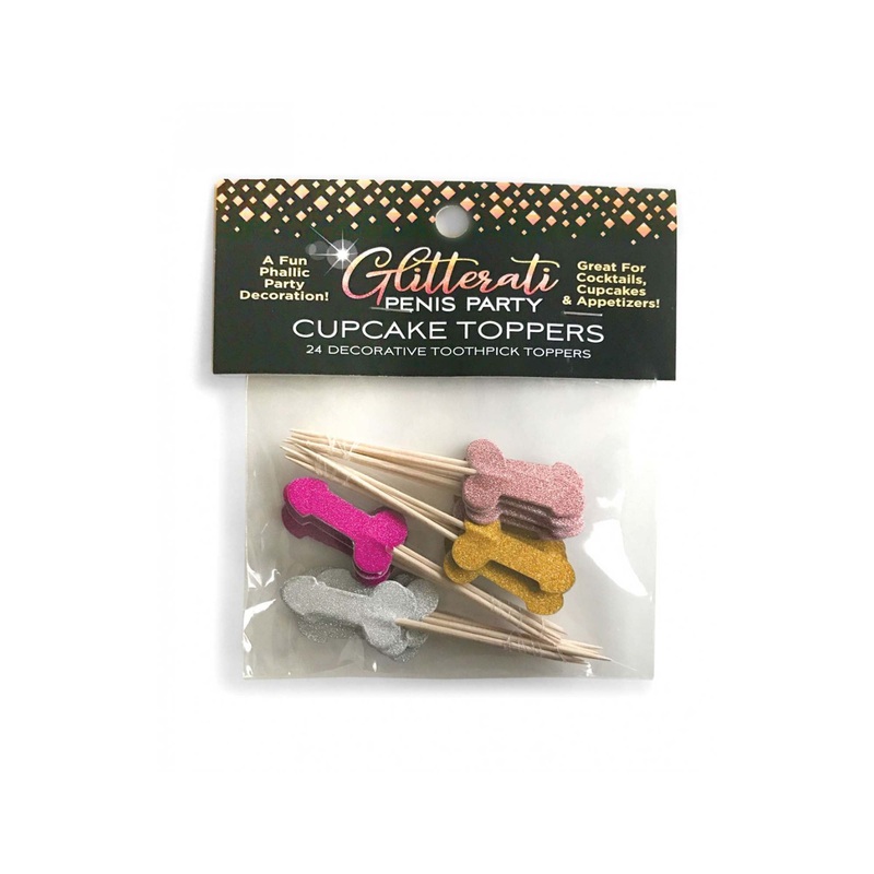 Glitterati Bachelorette Party Cupcake Toppers, 24 Count