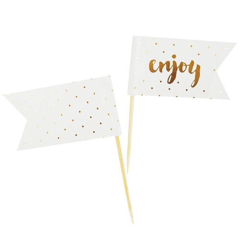 Gold 'Enjoy' Cupcake Topper