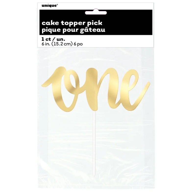 Gold "One" Cake Topper