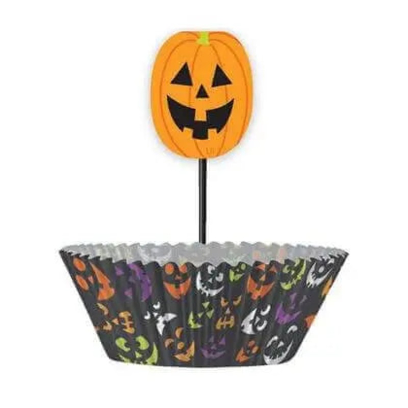 Halloween Pumpkin Faces Cupcake Kits