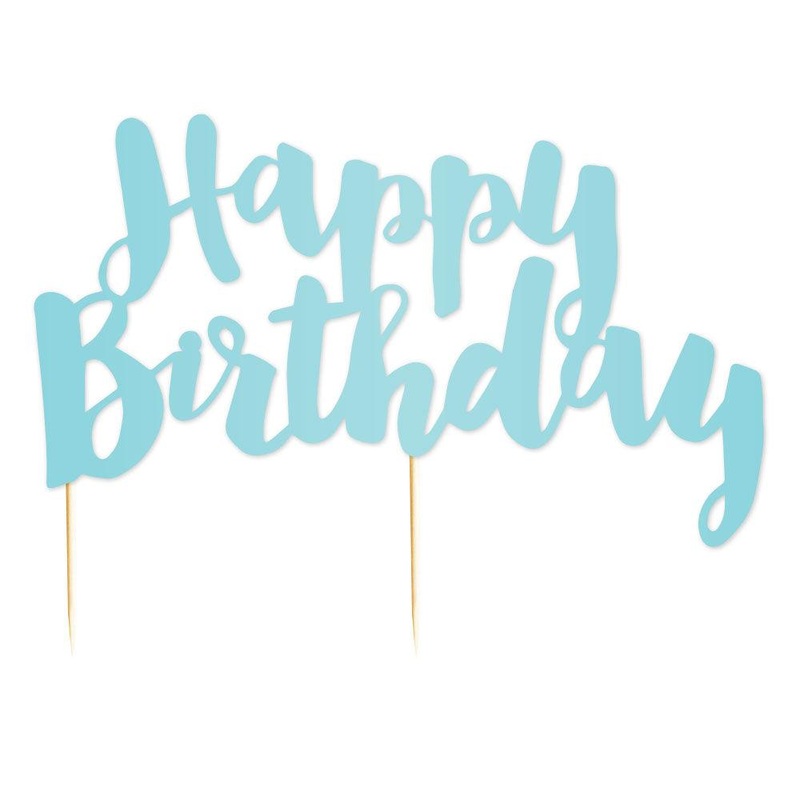 Happy Birthday' Blue Foil Cake Topper