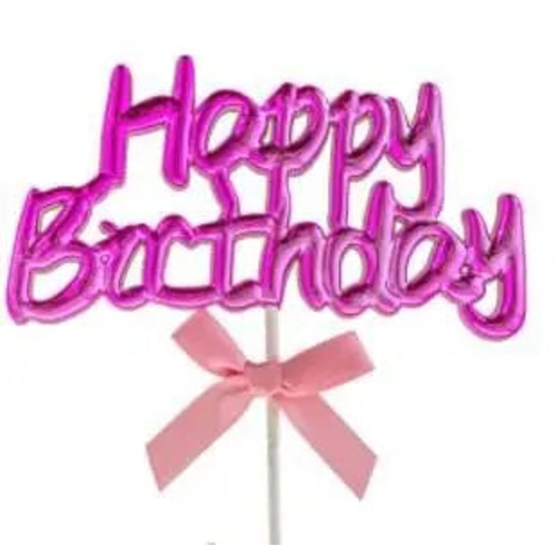Happy Birthday Pink Cake Topper (1ct)