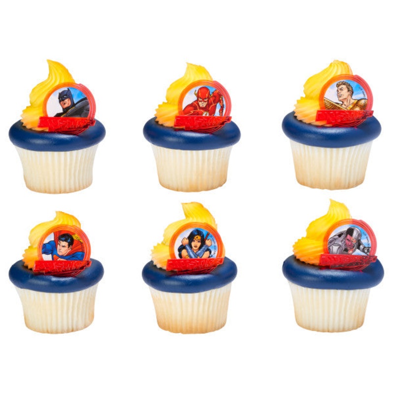 Justice League Cupcake Rings 12ct