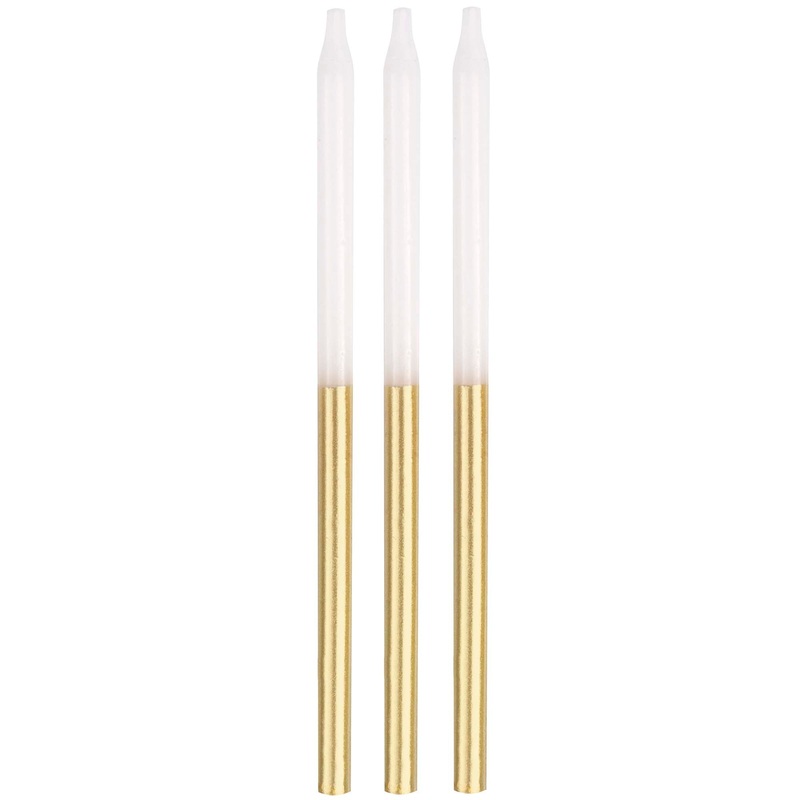 Metallic Dipped Cake Candles, 5 Inches, 12 Count