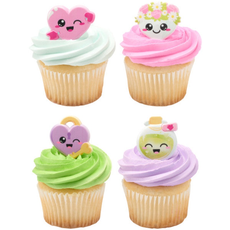 Valentine Cutie Cupcake Rings 12ct
