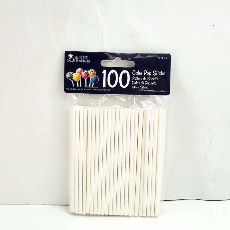 White  Cake Pop Stick, 4 Inches, 100 count