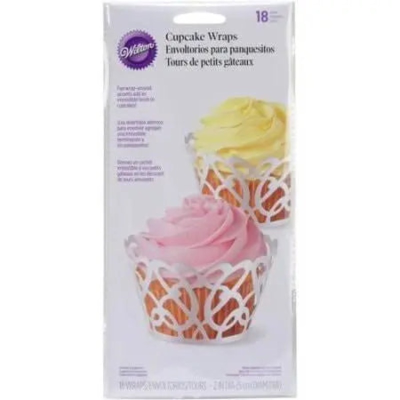 White Pearl Swirl Cupcake Wrap