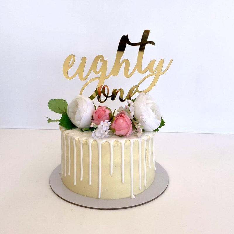 Acrylic Gold 'eighty one' Cake Topper
