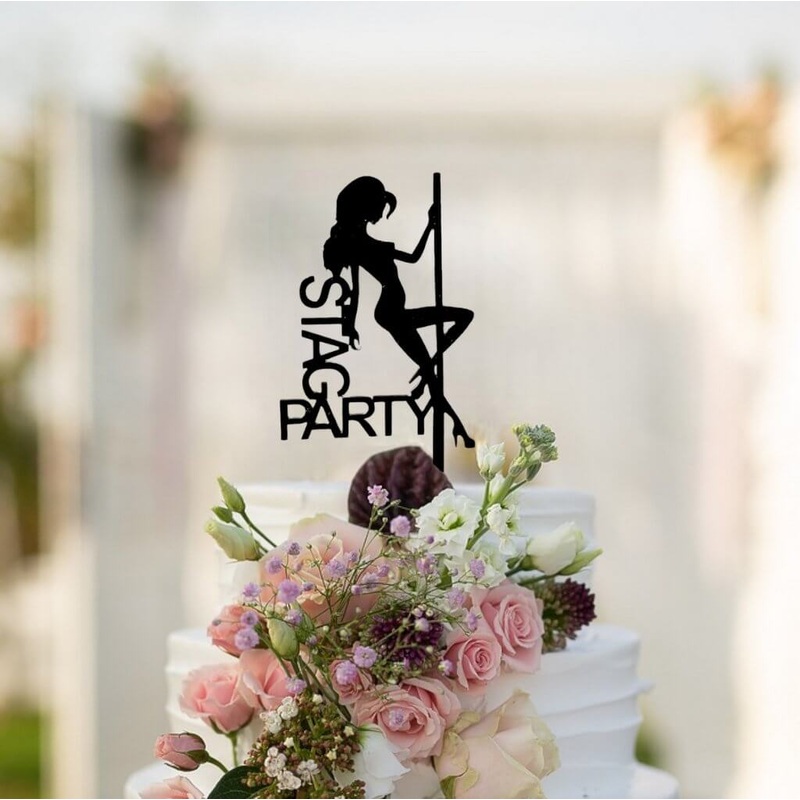 Black Acrylic Silhouette Sexy Dancer Cake Topper