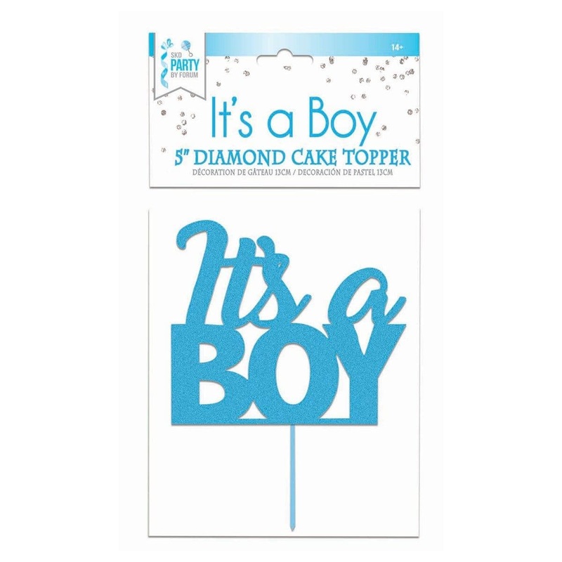 Blue It's a Boy cake topper