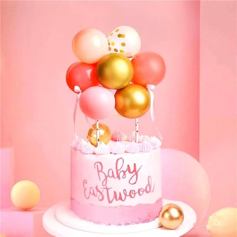 Mini Confetti Latex Balloon Cake Topper Kit - Pink & Watermelon