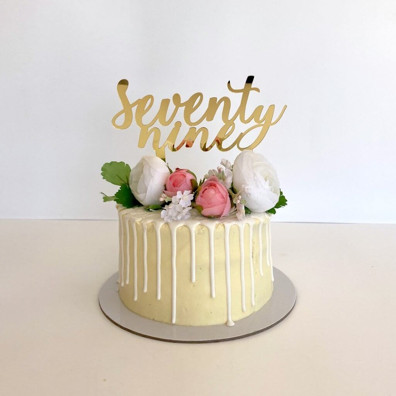 Acrylic Gold 'seventy nine' Birthday Cake Topper