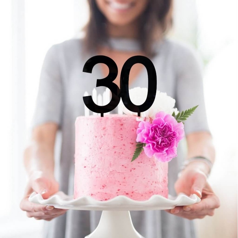 Acrylic Black Age 30 Cake Topper