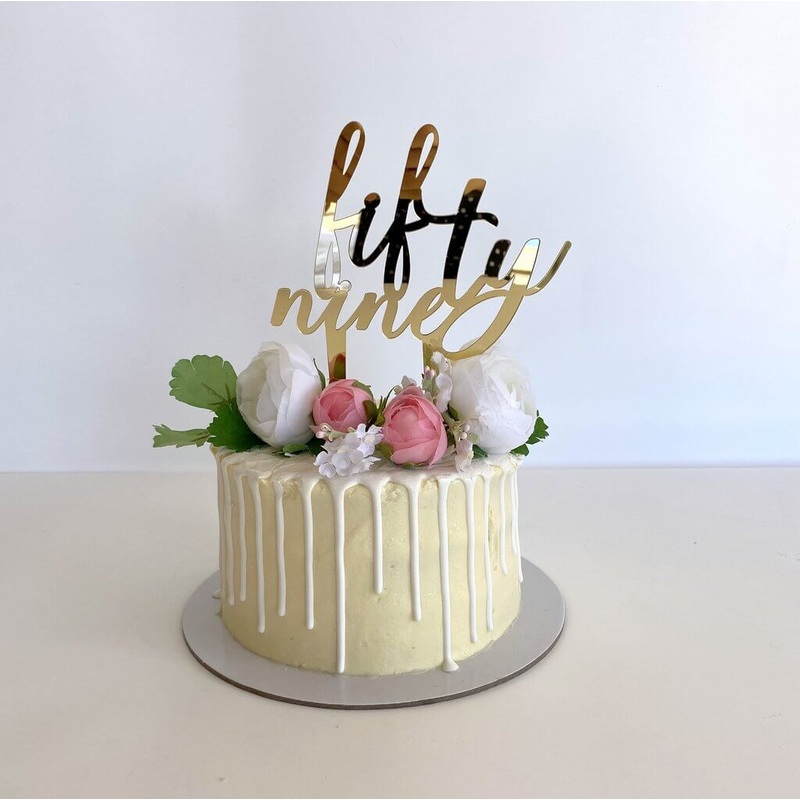 Acrylic Gold 'fifty nine' Birthday Cake Topper