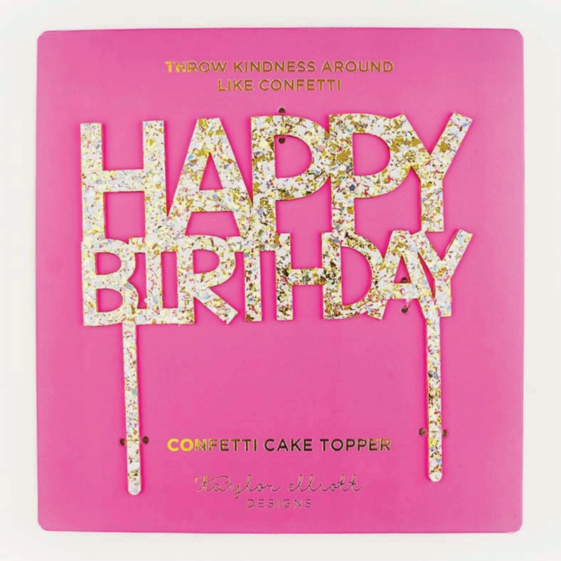 Happy Birthday Confetti Cake Topper