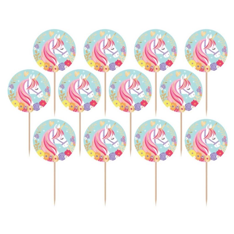 Magical Unicorn Foil Cupcake Picks 24pk