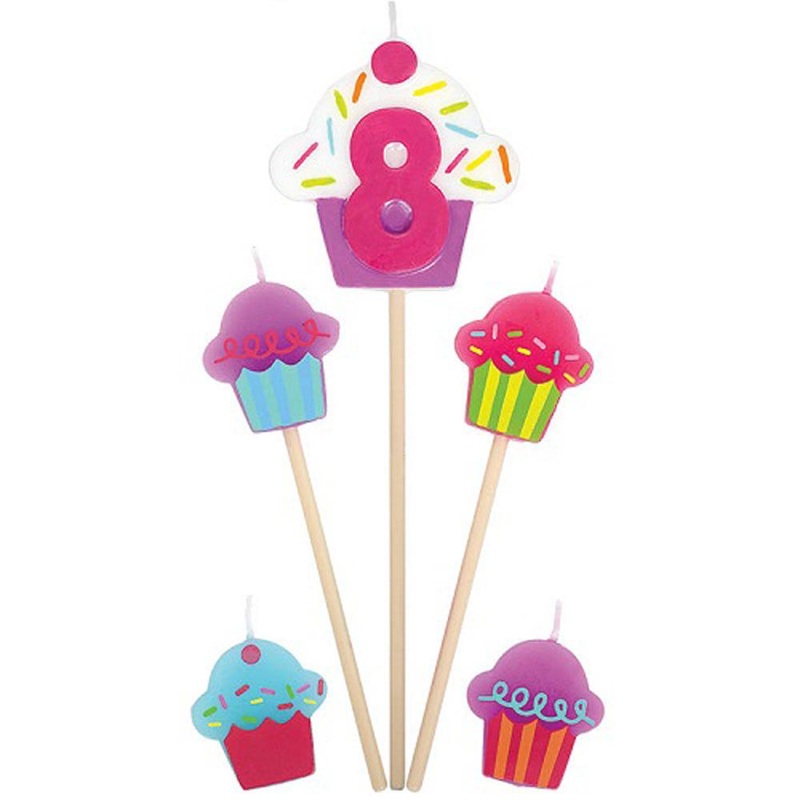 #8 Cupcake Birthday Pick Candle