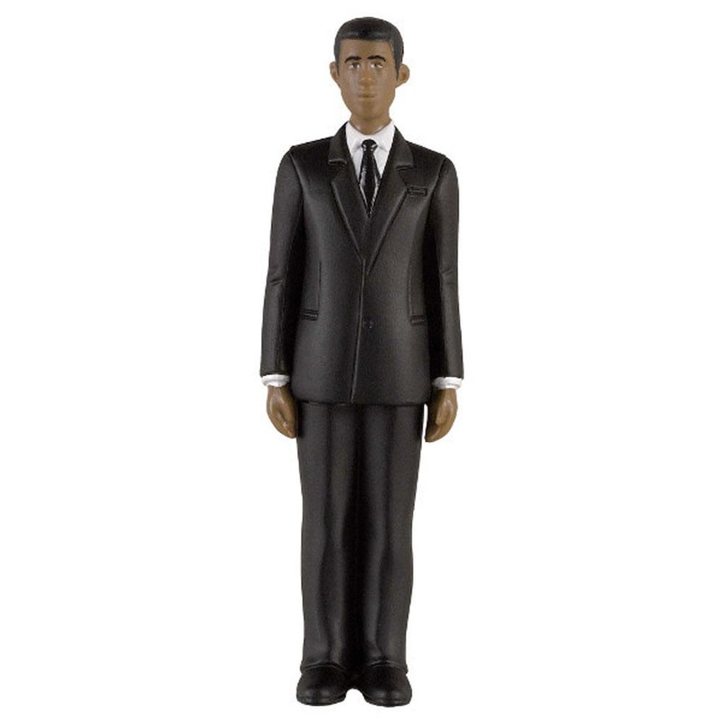 African American Groom Plastic Cake Topper 4.50in